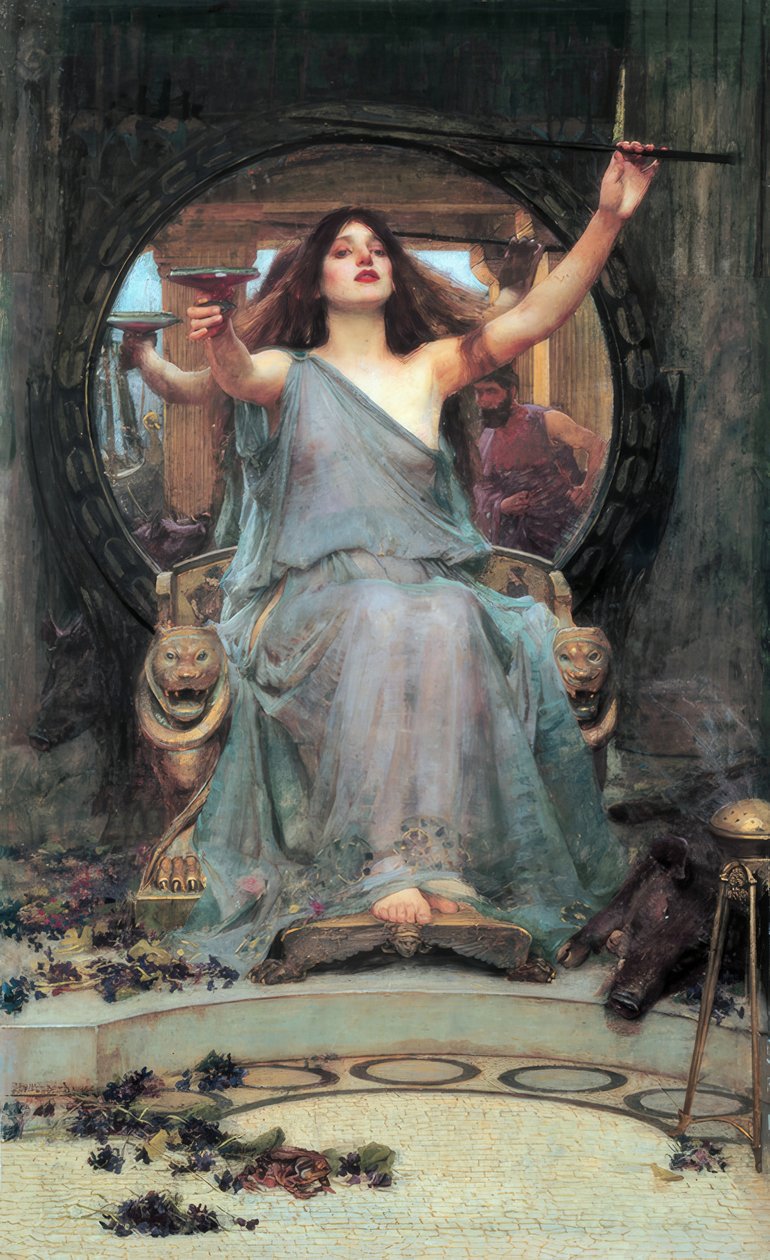 Circe biedt de beker aan Odysseus door John William Waterhouse