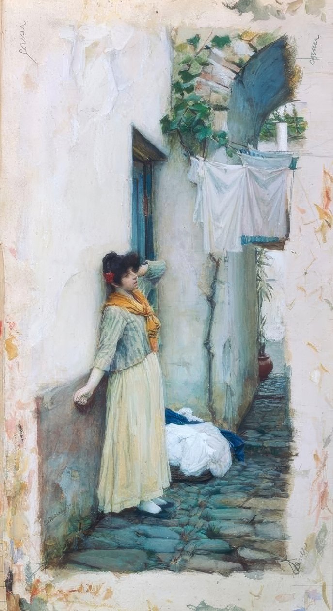 Rustend door John William Waterhouse