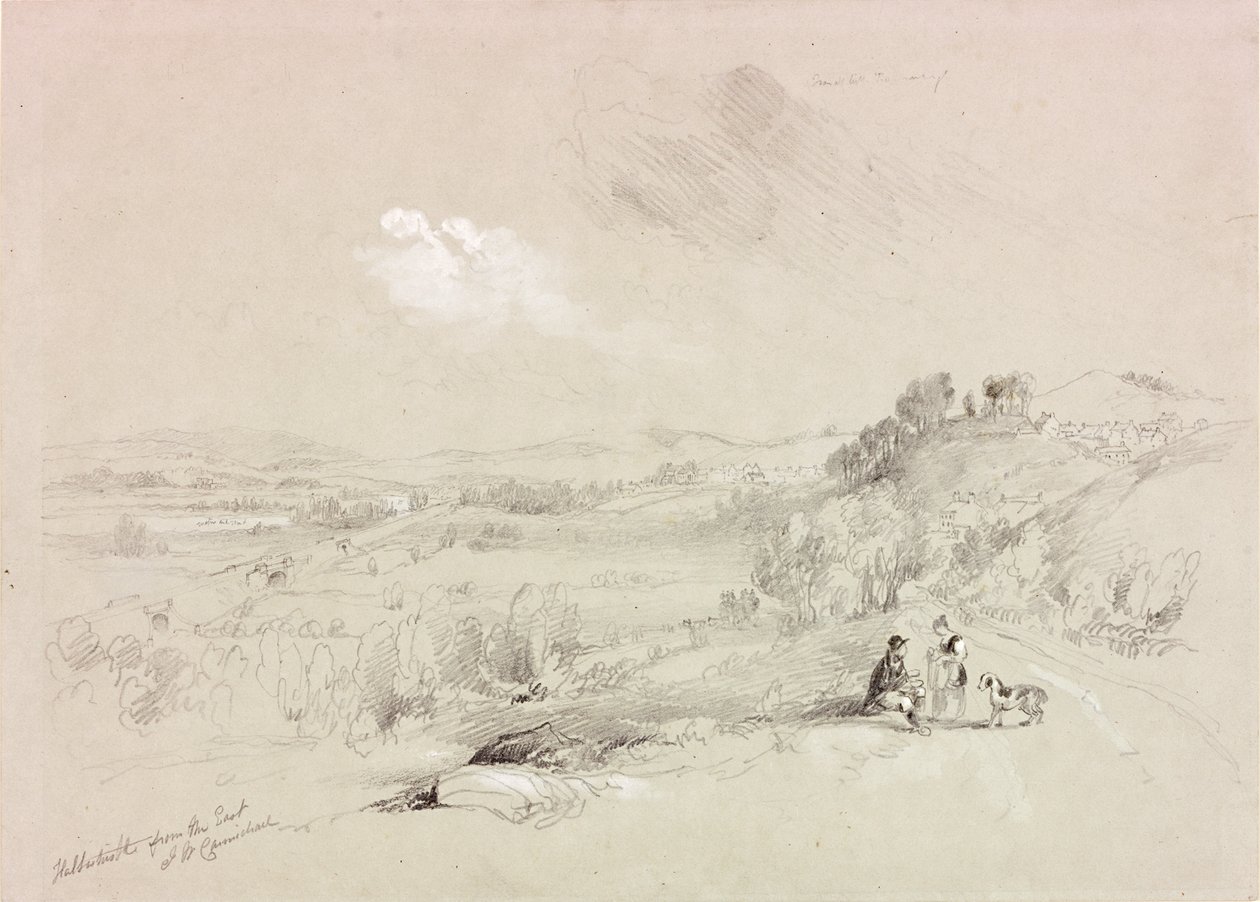 Haltwhistle vanuit het oosten door John Wilson Carmichael