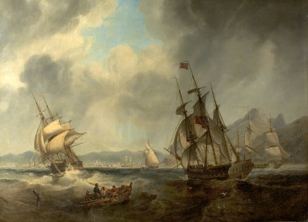 Scène in de Middellandse Zee, 1842 door John Wilson Carmichael