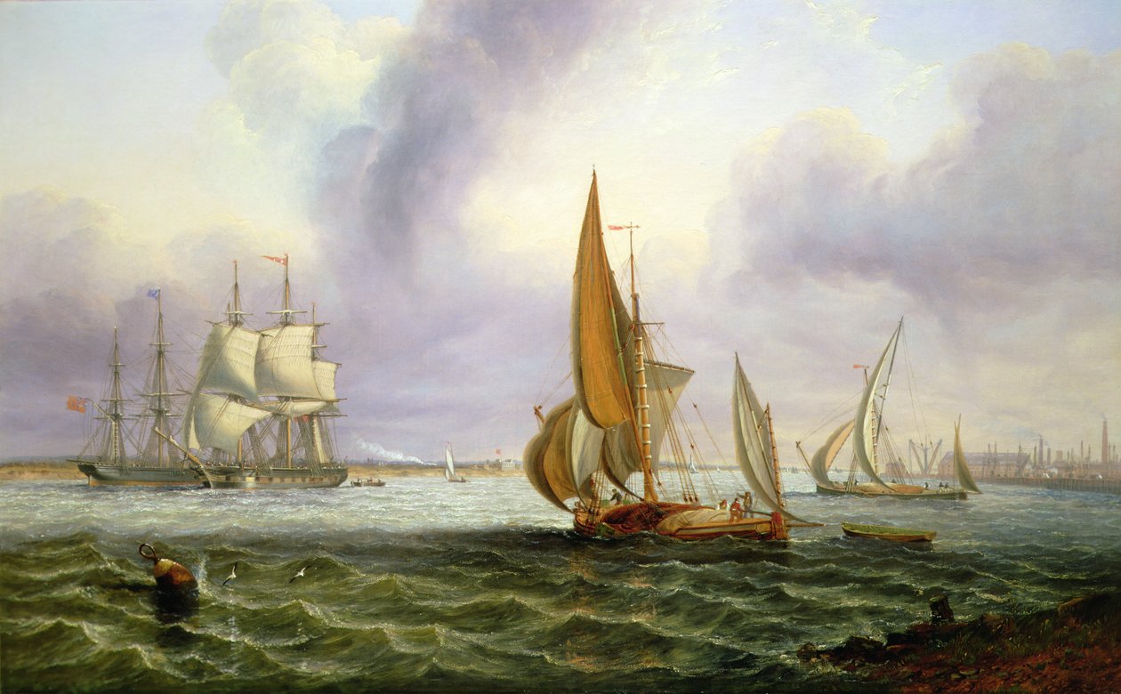 De Theems bij Woolwich door John Wilson Carmichael