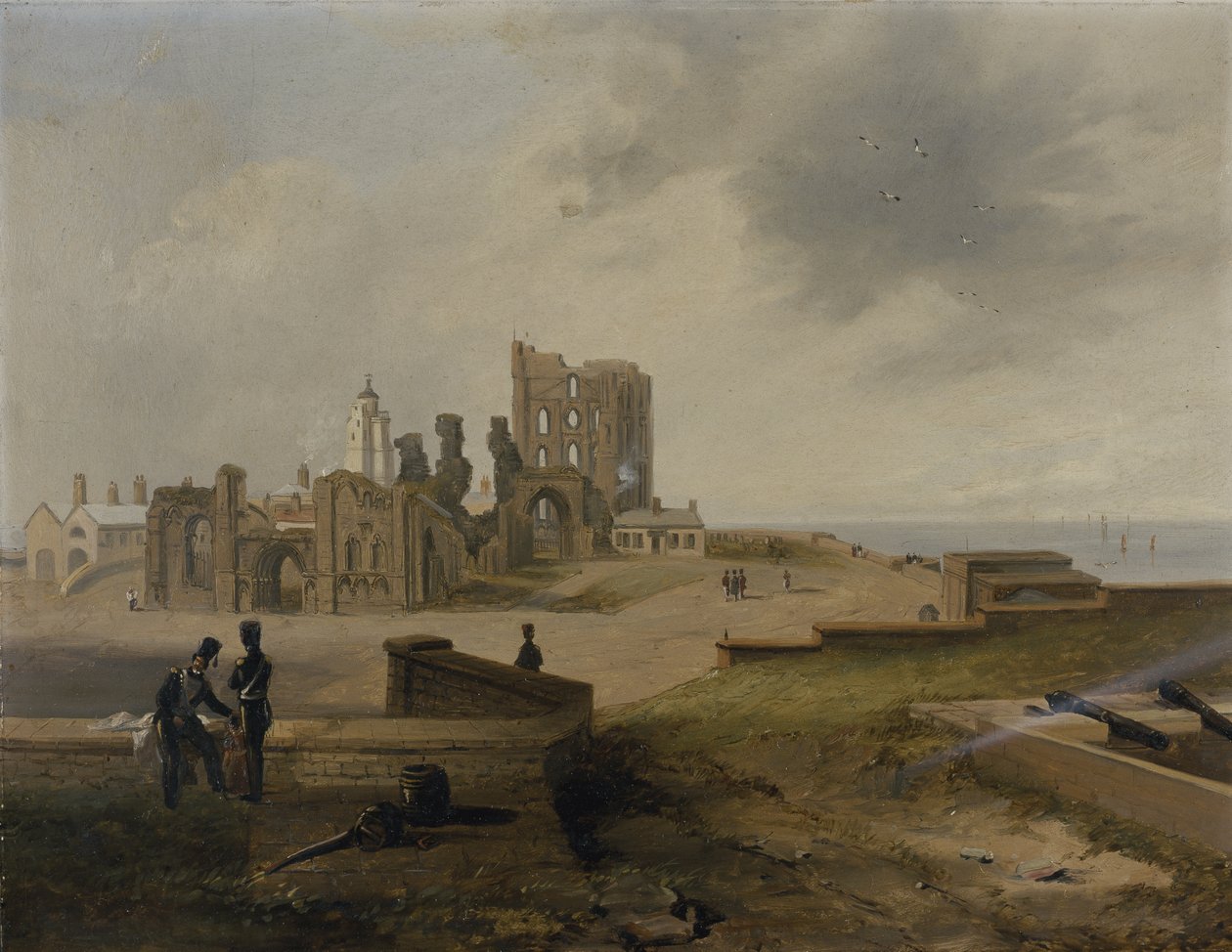 Tynemouth Priory vanuit het oosten door John Wilson Carmichael