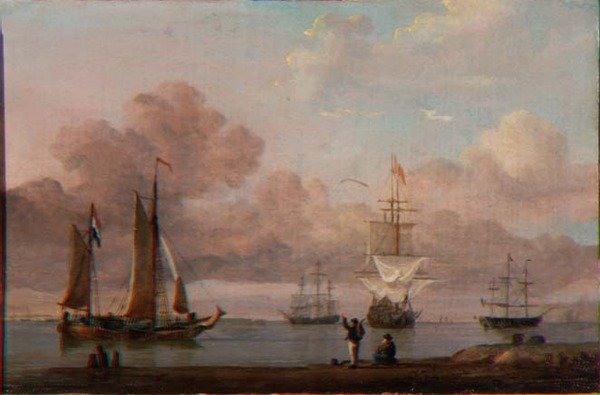 Schepen in een kalmte door John of Hull Ward