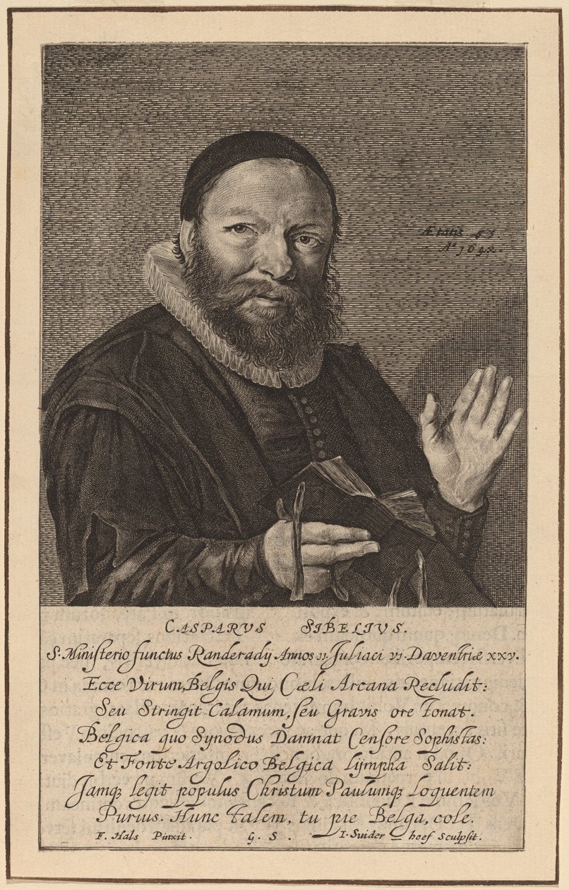 Caspar Sibelius door Jonas Suyderhoff after Frans Hals