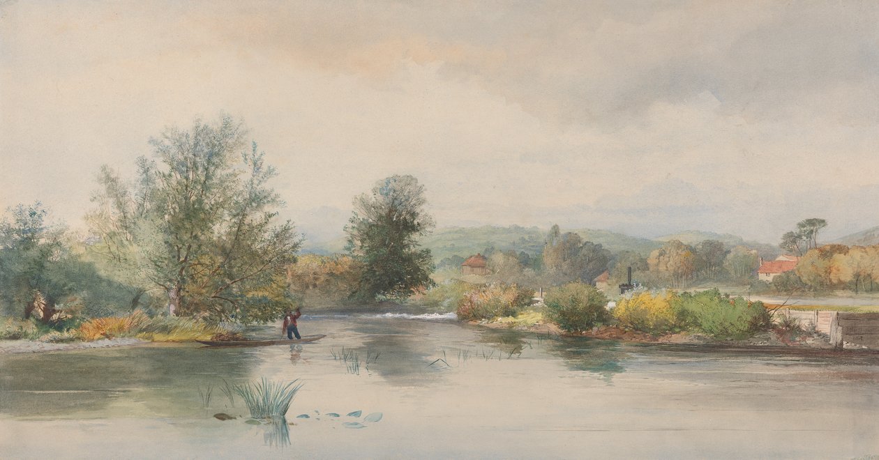 Punt op een Rivier door Jonathan Needham