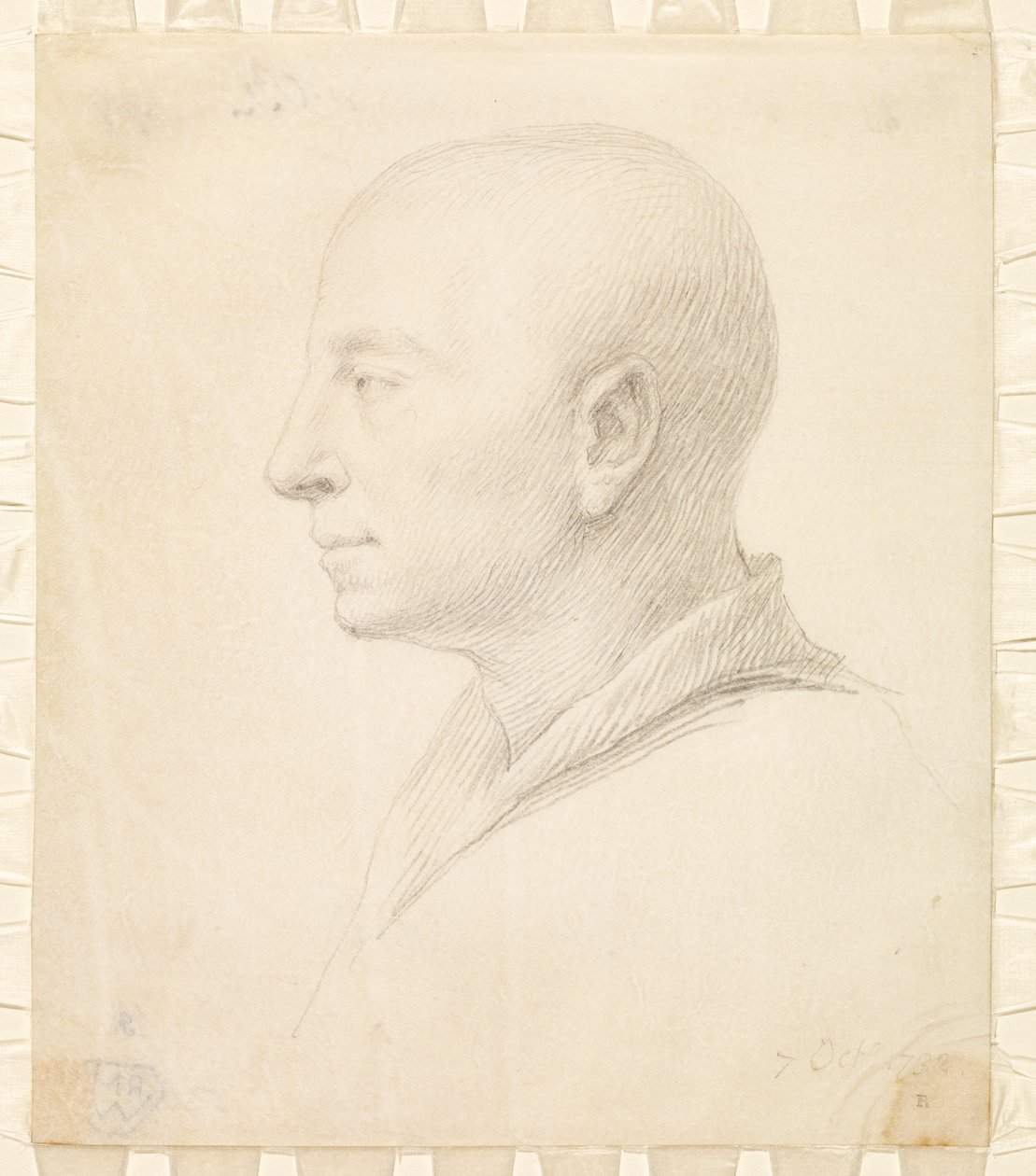 Zelfportret in profiel, 7 oktober 1732 door Jonathan Richardson