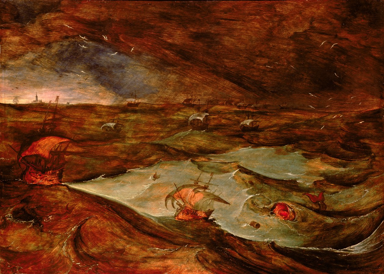 Storm op zee, 1610 door Joos or Josse de Momper