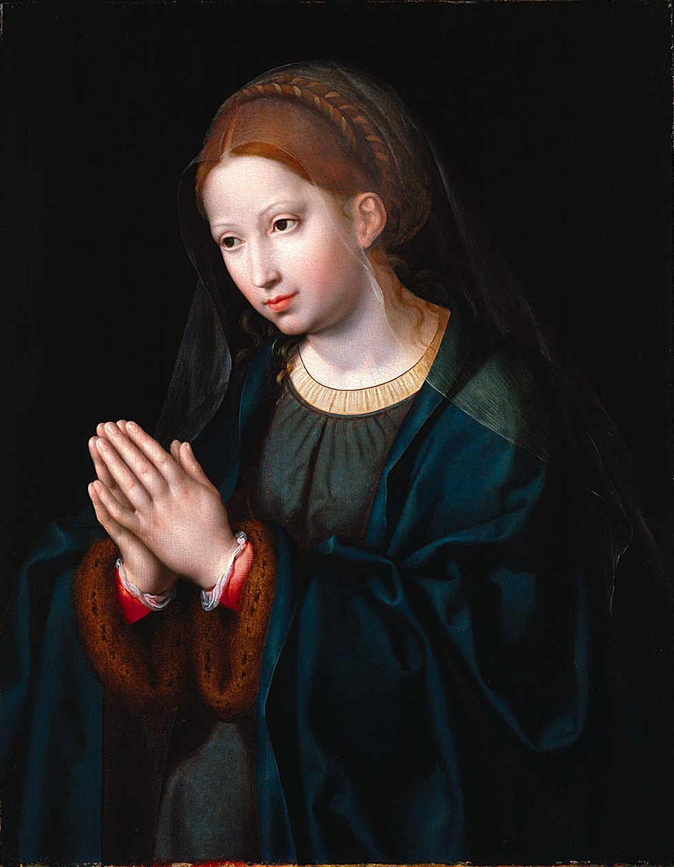 De Maagd in gebed door Joos van Cleve