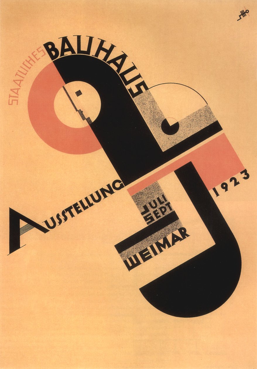 De Bauhaus tentoonstelling reclame in Weimar door Joost Schmidt