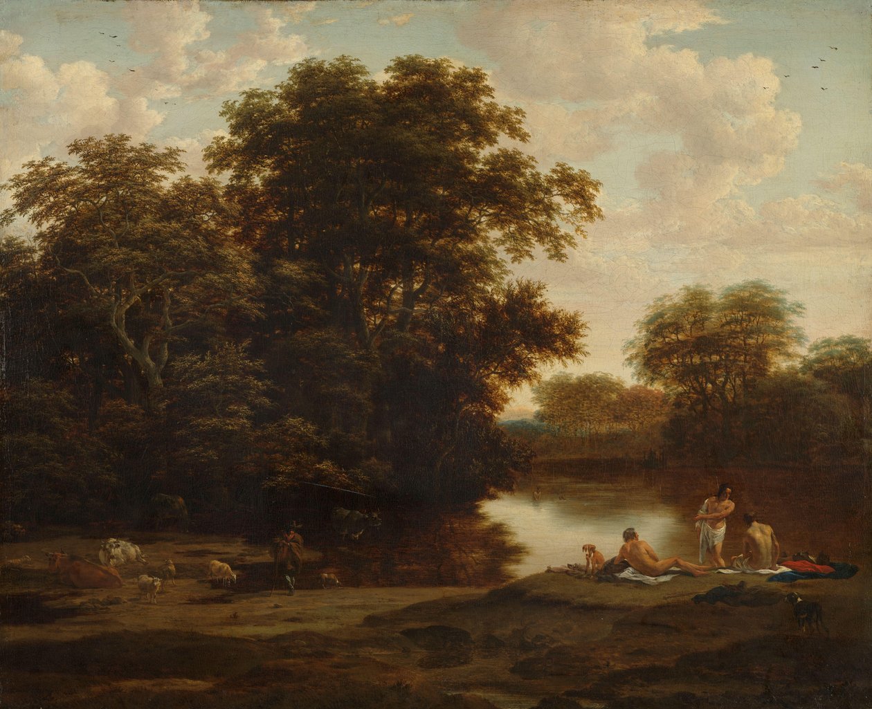 Landschap met baders door Joris van der Haagen