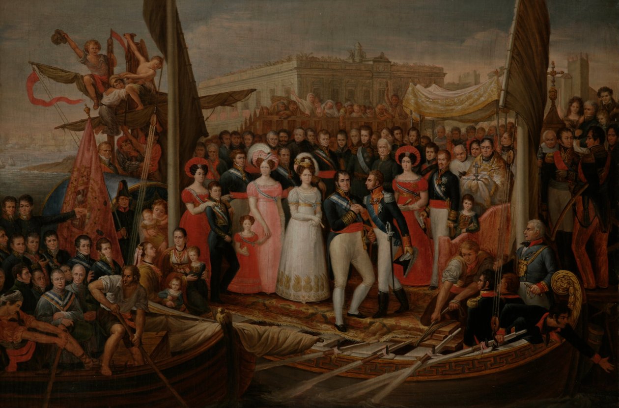 Landing van Ferdinand VII in El Puerto de Santa María door José Aparicio