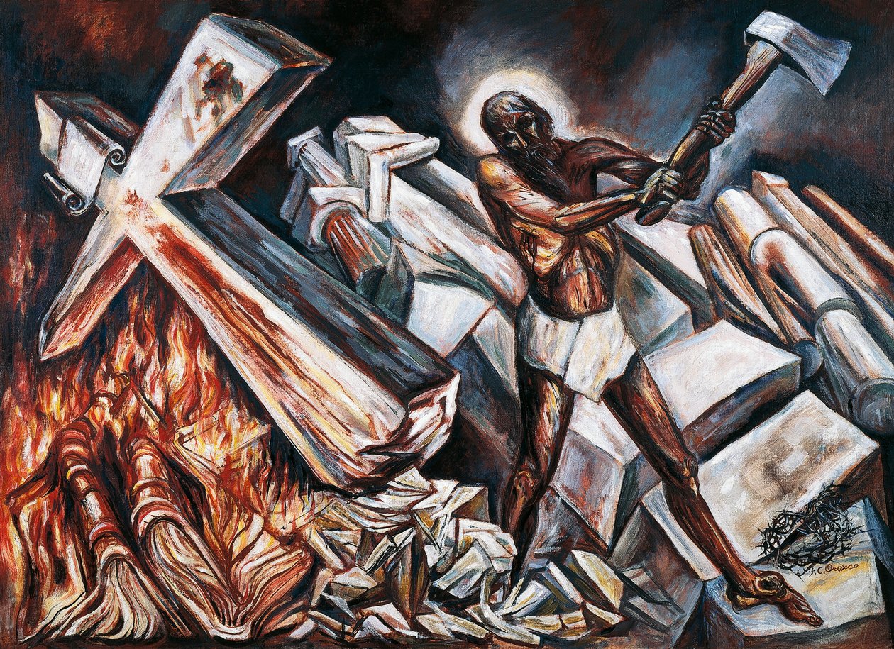 Christus vernietigt zijn kruis door José Clemente Orozco