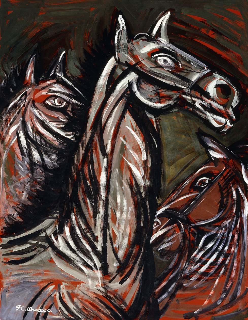 Paarden door José Clemente Orozco