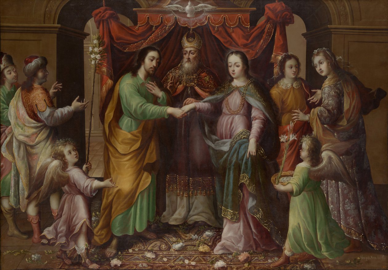 Het huwelijk van de Maagd, ca. 1690 door José Sánchez
