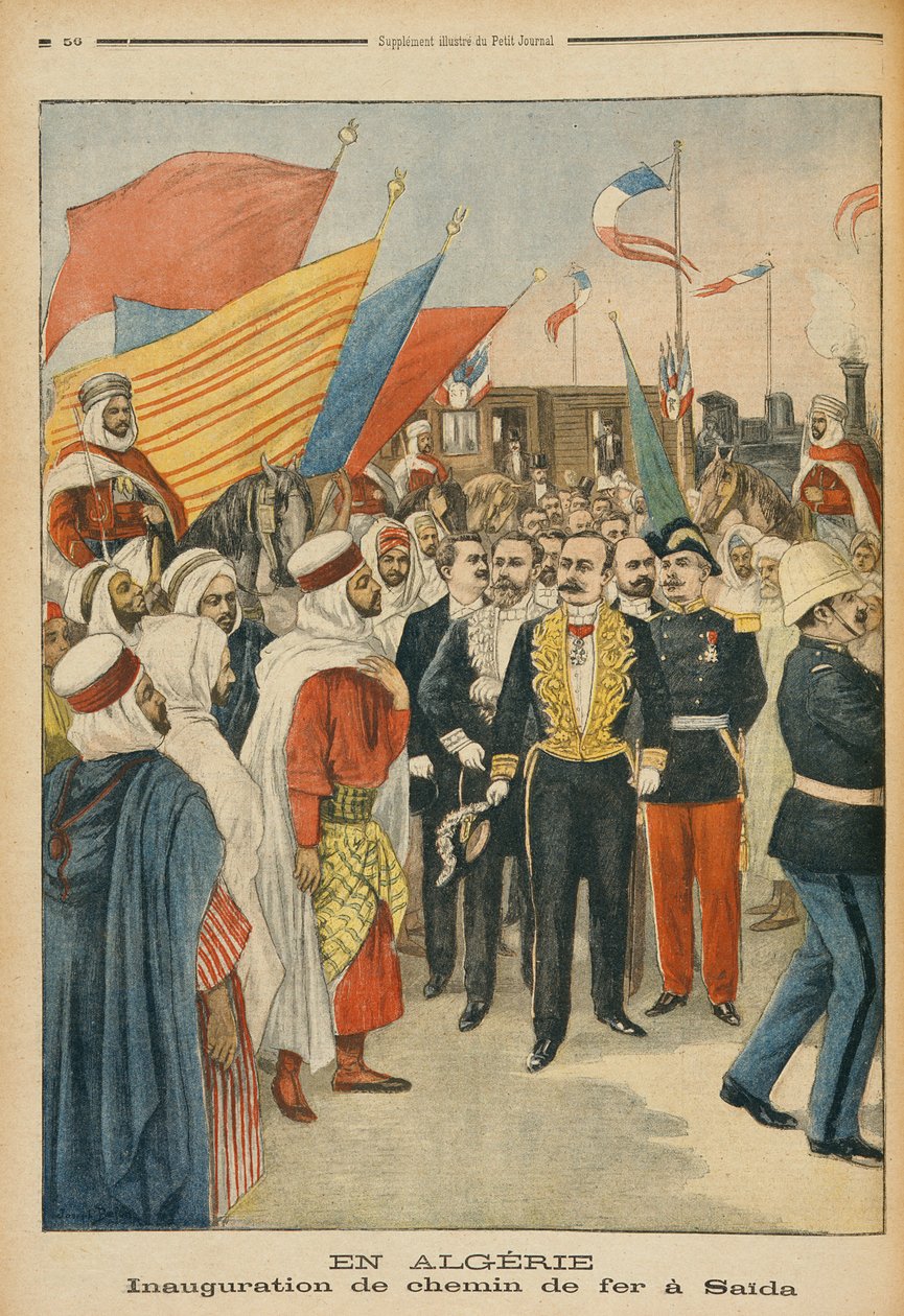 Opening van de Saida-spoorweg in Algerije, illustratie uit 