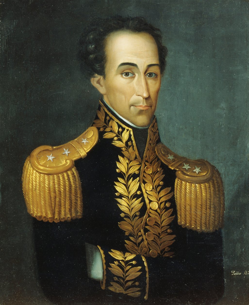 Portret van Simon Bolivar, 1831 door Jose Anselmo Yanez