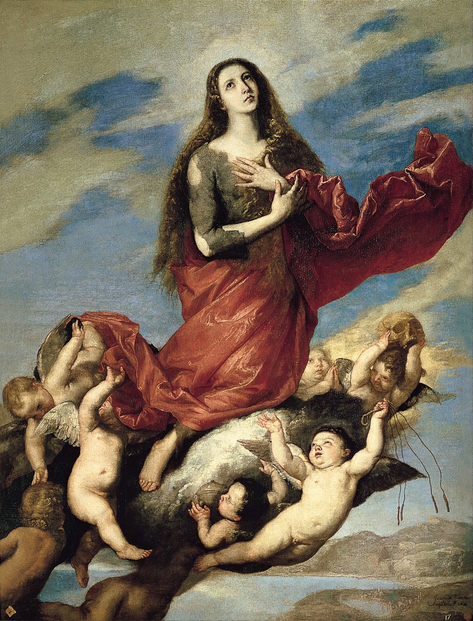 Maria Magdalena Opgenomen in de Hemel door Jose de Ribera