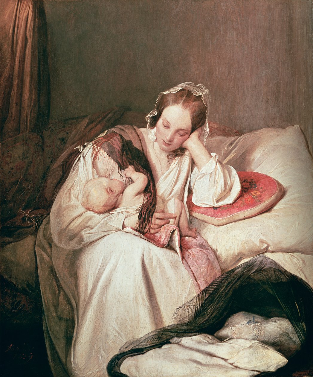 De Liefde van een Moeder, 1839 door Josef Danhauser