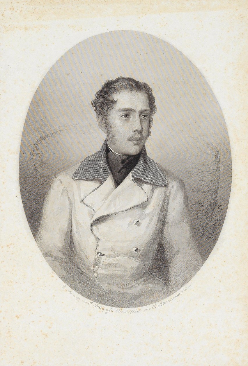 Aartshertog Karl Ludwig van Oostenrijk 1833-1896, 1856 door Josef Axmann