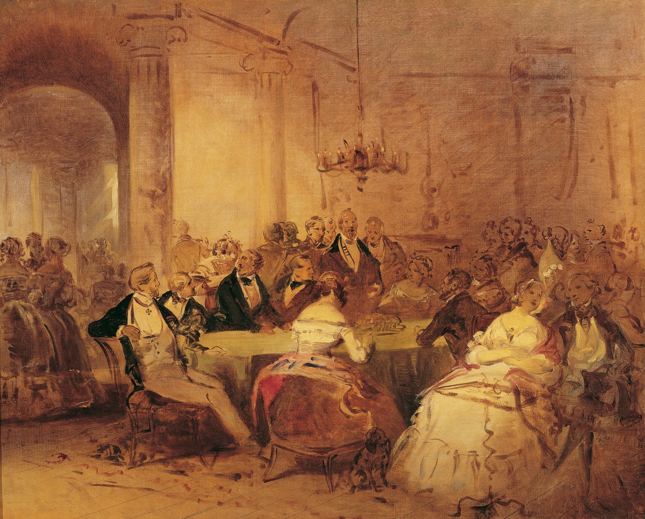 Gezelschapsscène door Josef Danhauser