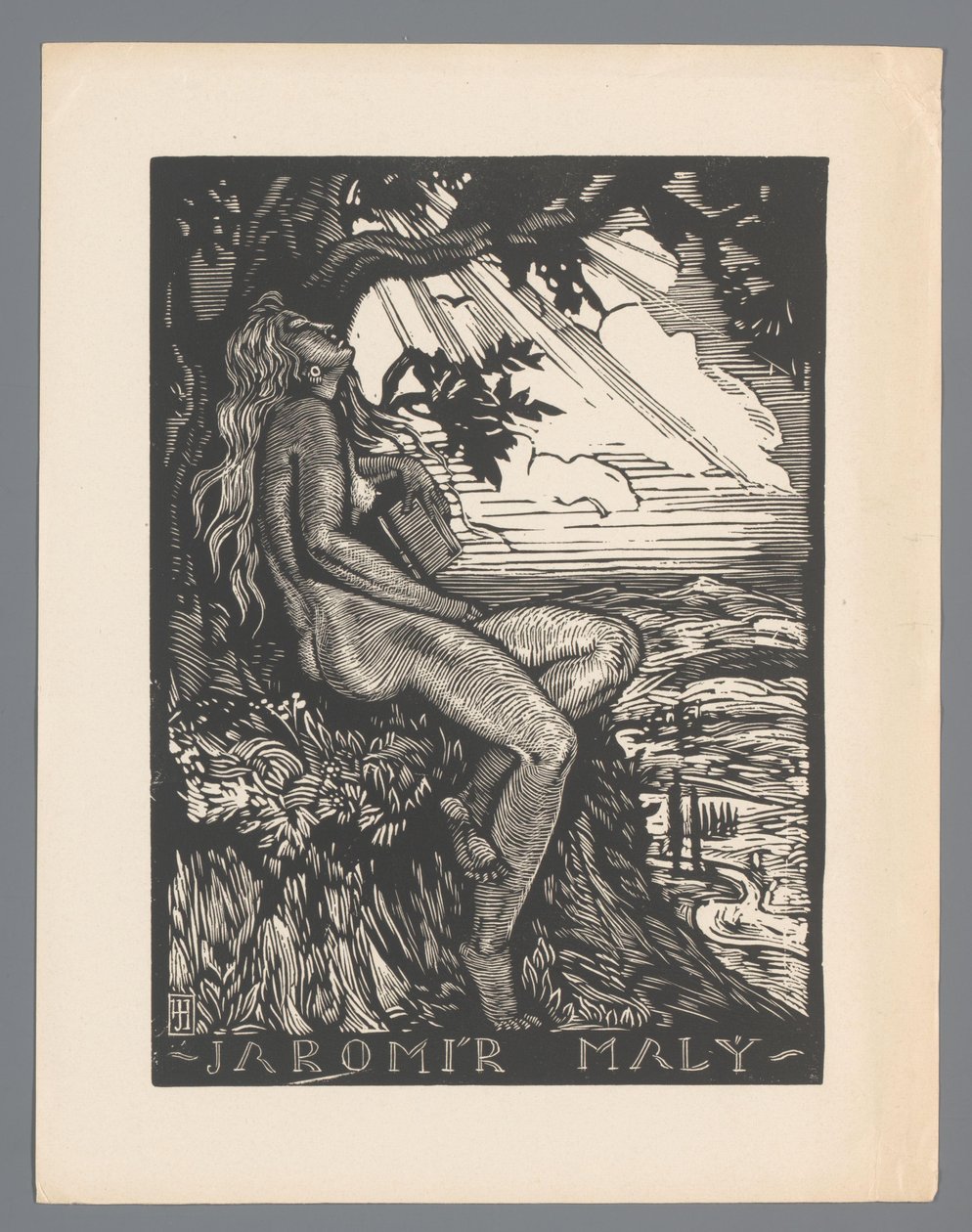 Ex libris van Jaromír Malý door Josef Hodek