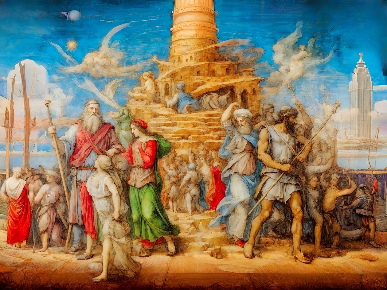 Toren van Babel door Josef Johann Michel