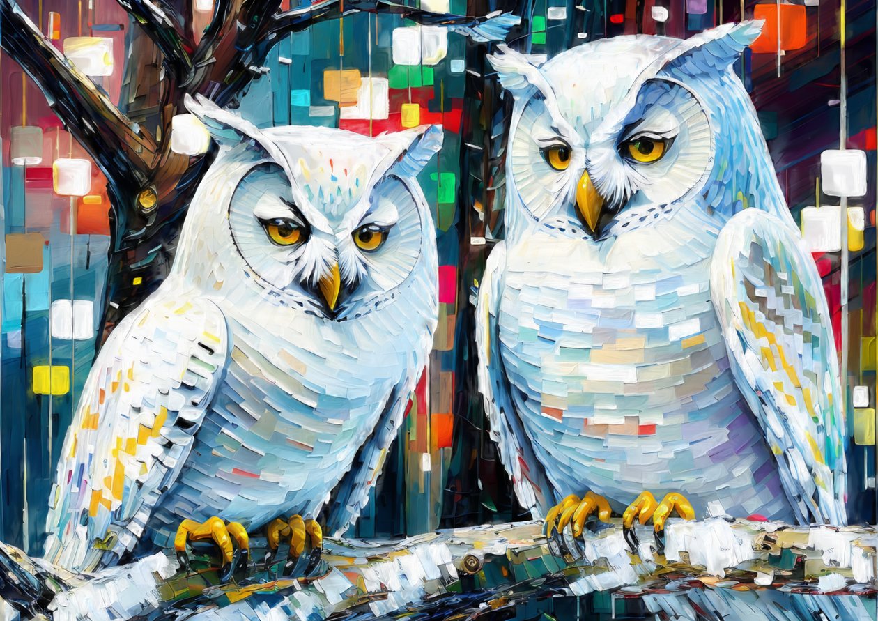 Dieren: witte uil 1 door Josef Johann Michel