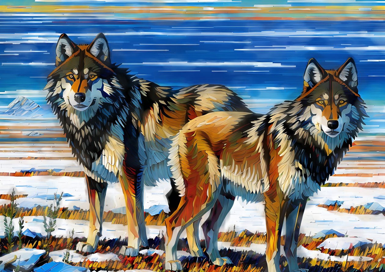Dieren: wolven 1 door Josef Johann Michel