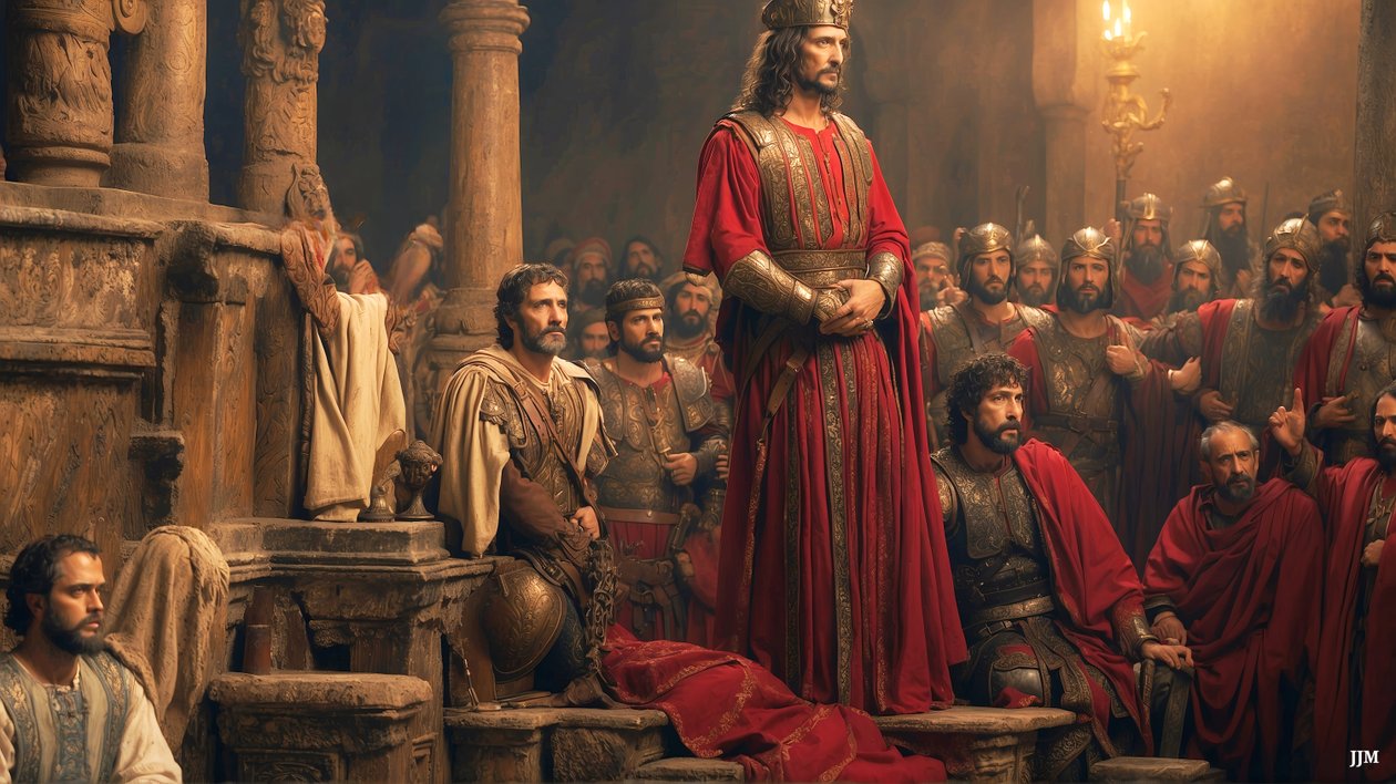 Jezus aangeklaagd en door Pilatus veroordeeld (02) door Josef Johann Michel