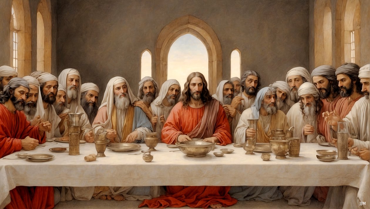 Jezus het laatste avondmaal (02) door Josef Johann Michel