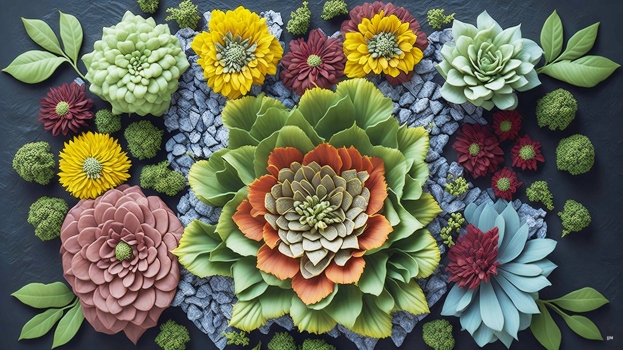 mandala: Kalanchoë elementen_01 door Josef Johann Michel