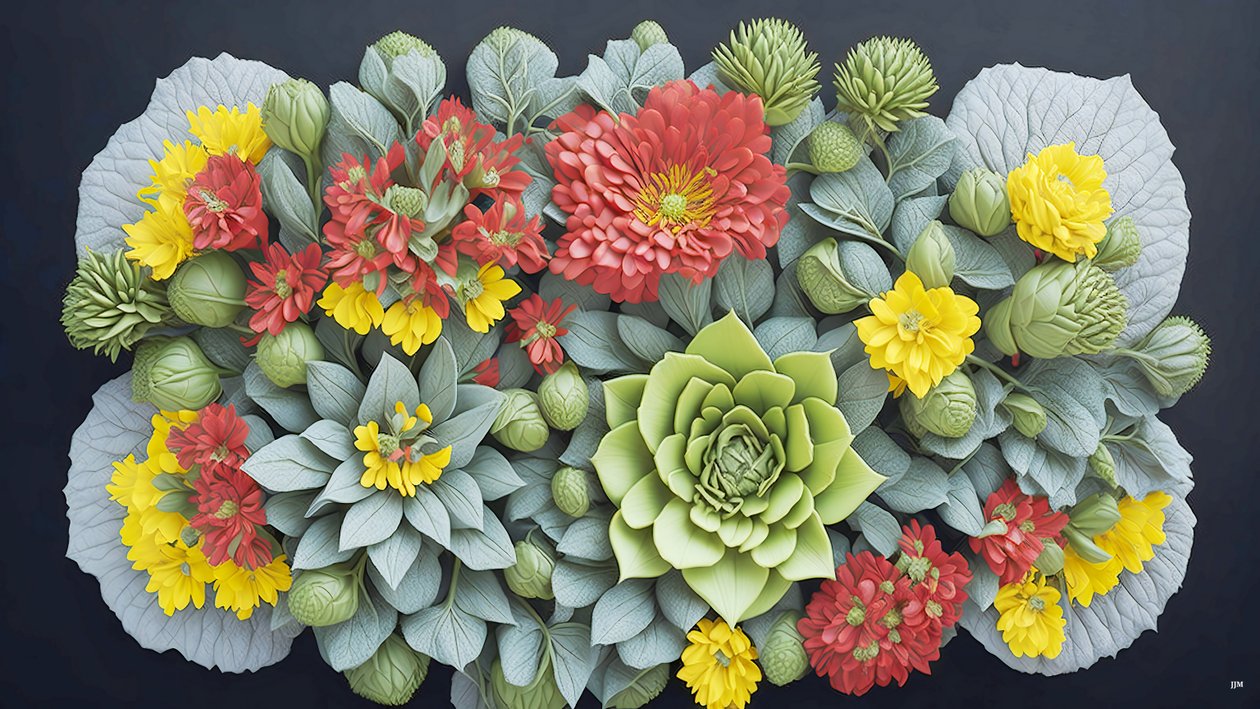 mandala: Kalanchoë elementen_02 door Josef Johann Michel