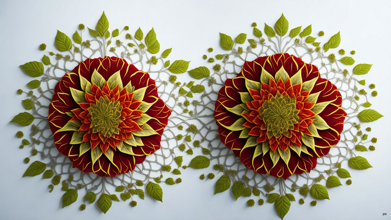 mandala: Hibiscus-bloem elementen_01 door Josef Johann Michel