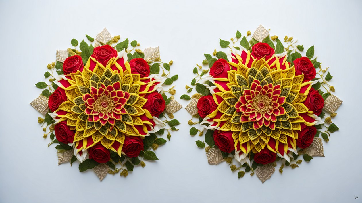 mandala: Rozen-bloem elementen_01 door Josef Johann Michel