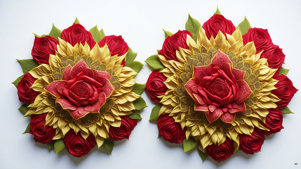 mandala: Rozen-bloem elementen_02 door Josef Johann Michel