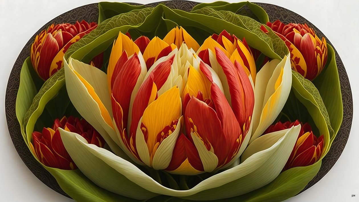 mandala: Tulpen elementen_01 door Josef Johann Michel