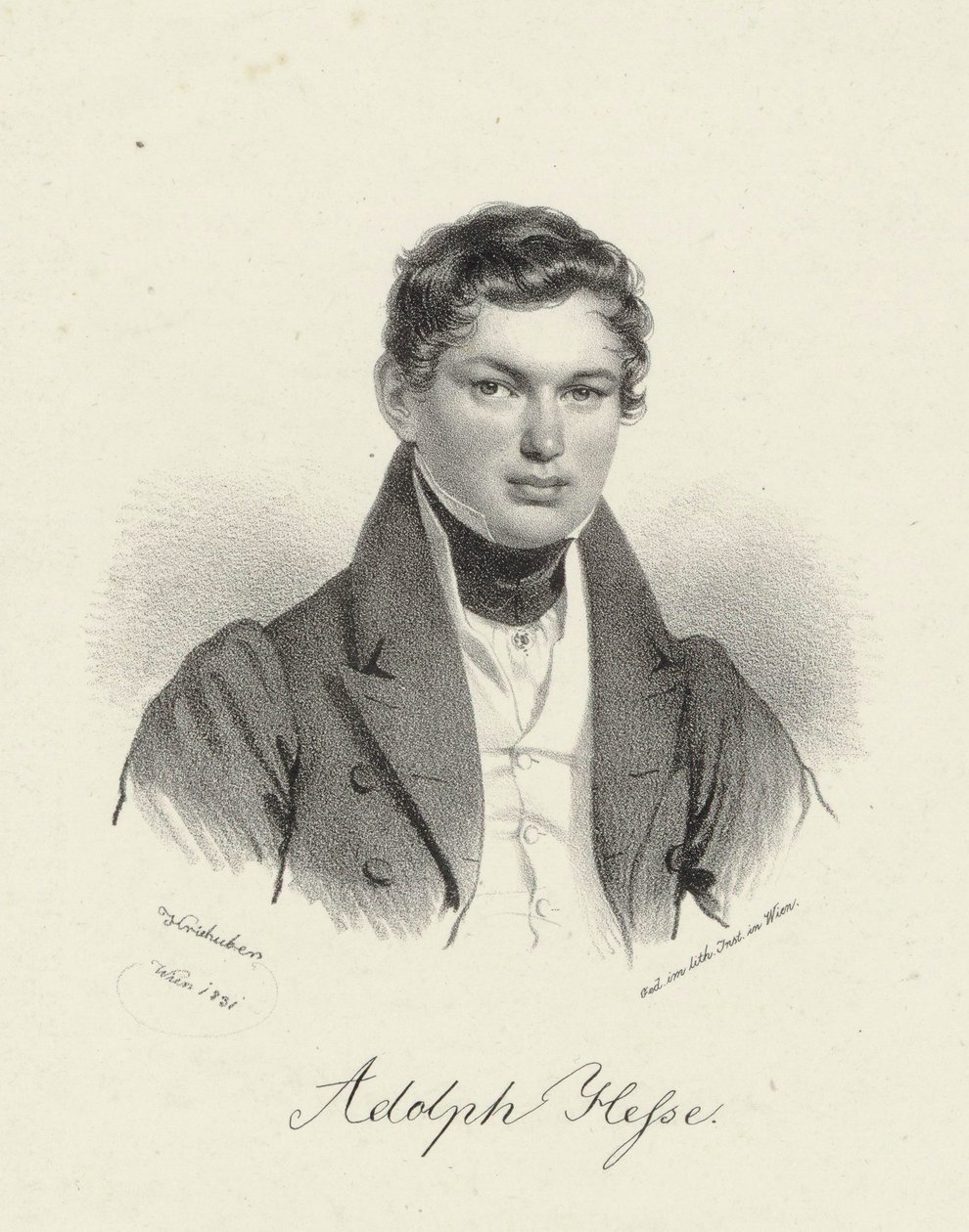 Adolf Hesse door Josef Kriehuber
