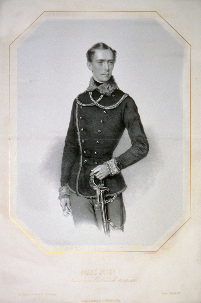 Franz Josef I. s. a. Litho door Josef Kriehuber