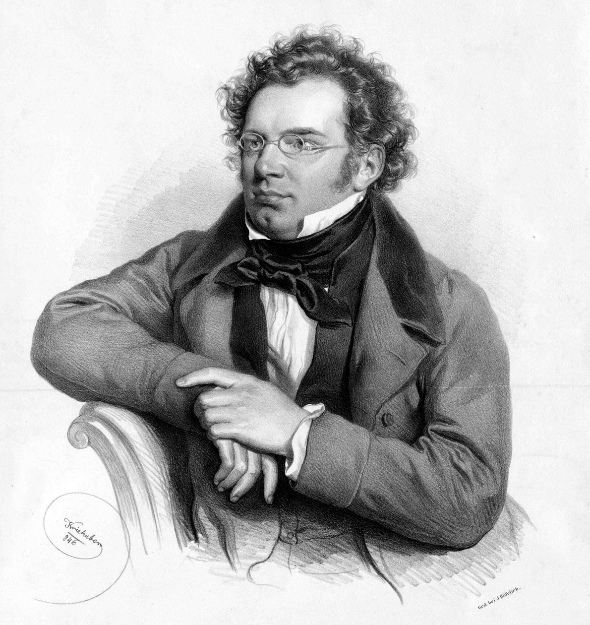 Franz Schubert door Josef Nikolaus Kriehuber