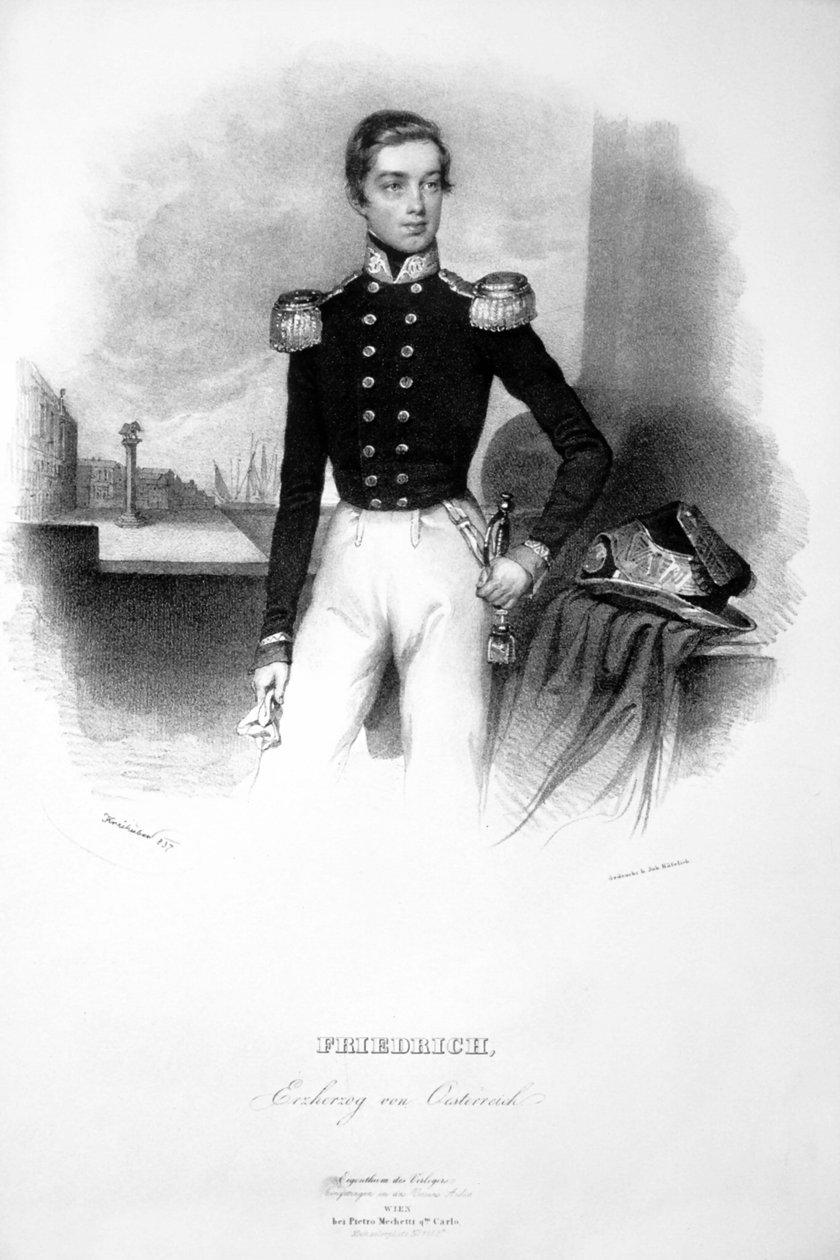 Frederik Aartshertog Litho door Josef Kriehuber