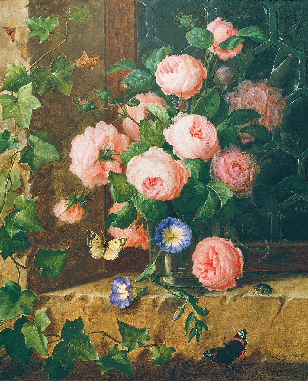 Bloemenstilleven door Josef Lauer