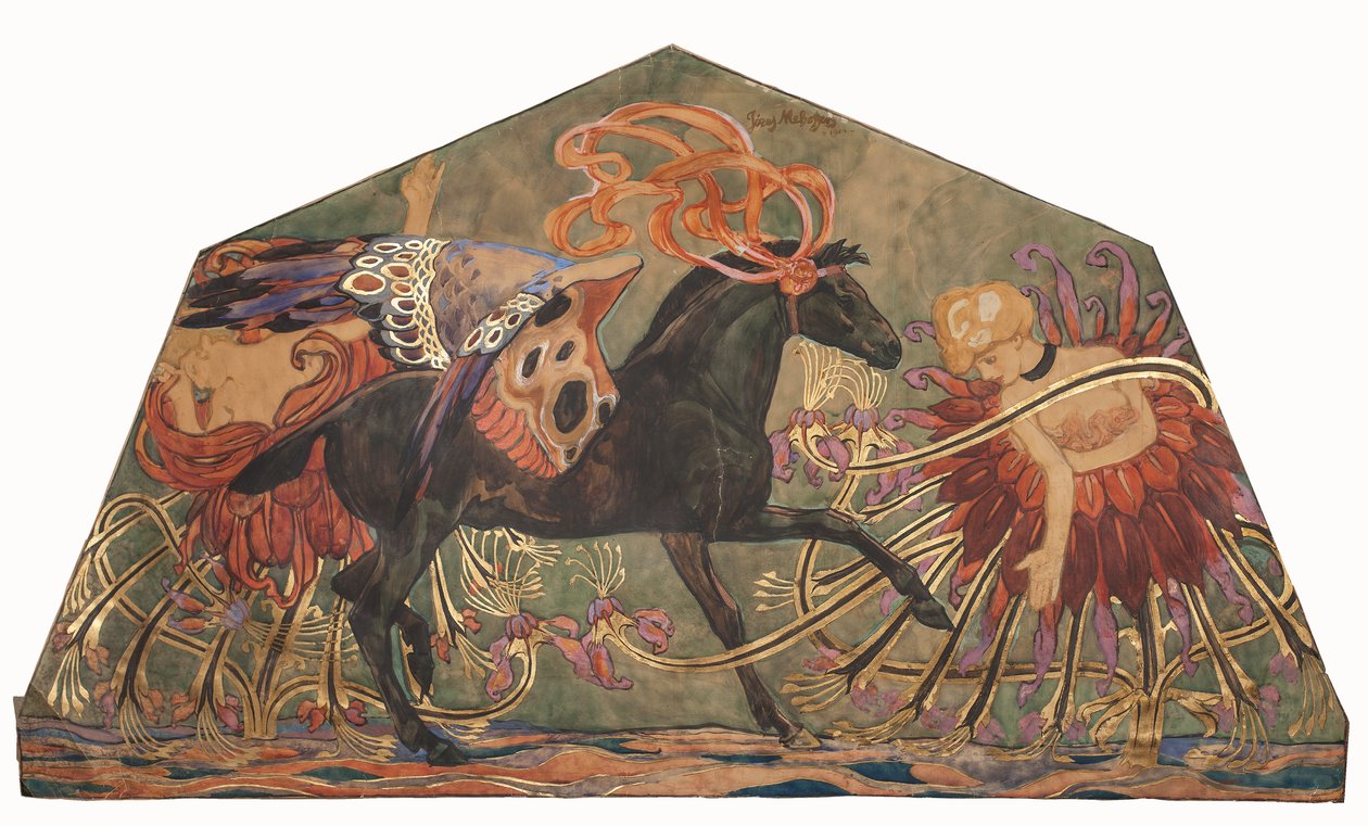 Pegasus en de Muzen door Josef Mehoffer