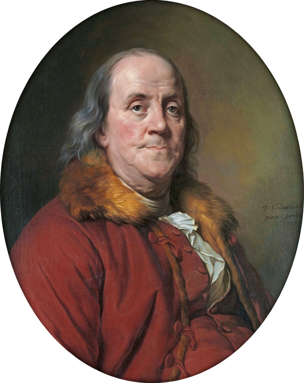 Portret van Benjamin Franklin (1706-1790) door Joseph Siffred Duplessis