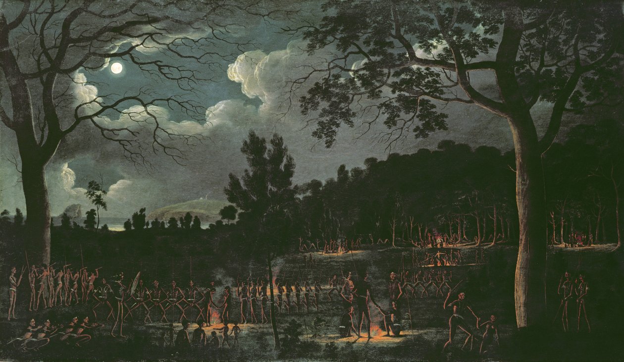 Corroboree in Newcastle, ca. 1818 door Joseph Lycett