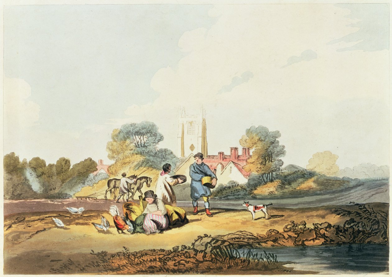 Herfst, Graan Zaaien door Joseph Mallord William Turner