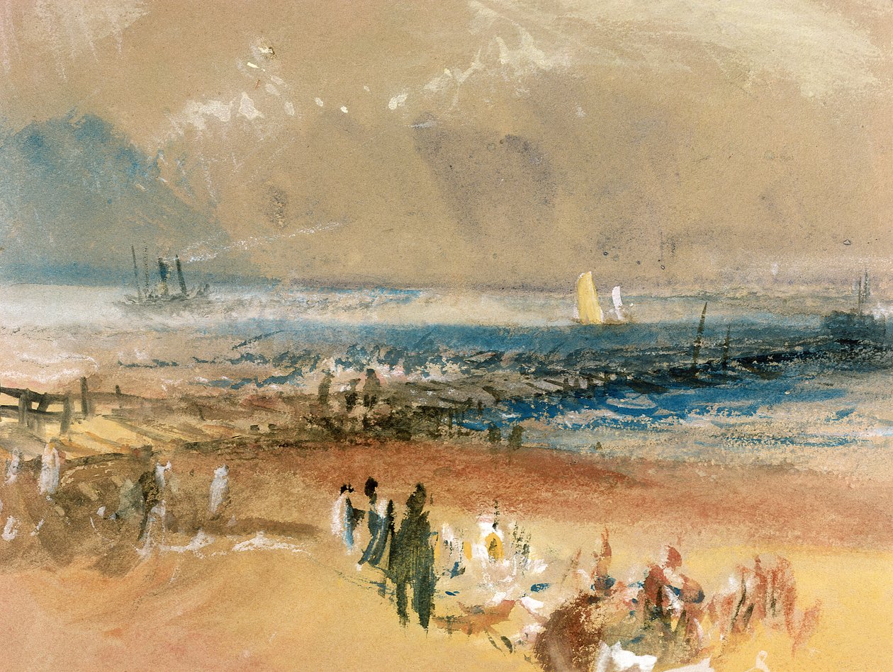 Boten bij Margate Pier door Joseph Mallord William Turner