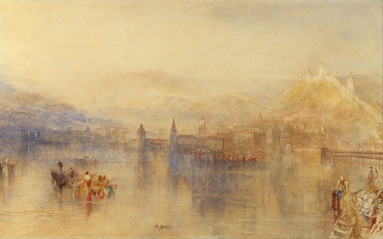 Luzern vanaf het meer door Joseph Mallord William Turner