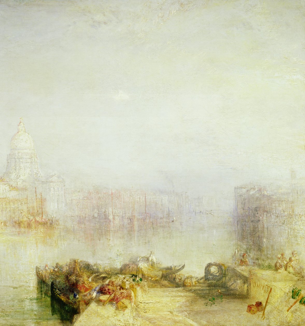 De Dogana en Santa Maria della Salute, Venetië, 1843 (detail) door Joseph Mallord William Turner