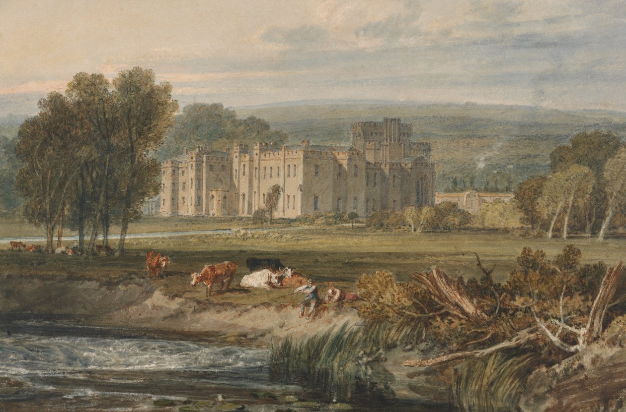 Uitzicht op Hampton Court, Herefordshire, vanuit het Zuidoosten door Joseph Mallord William Turner