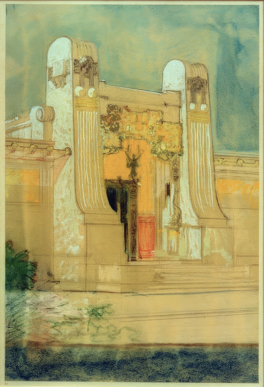 Ontwerp voor het tentoonstellingsgebouw van de Wiener Secession door Joseph Maria Olbrich